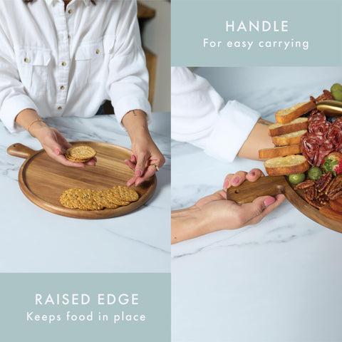 Grazerie populated charcuterie board in use showing complete entertaining setup