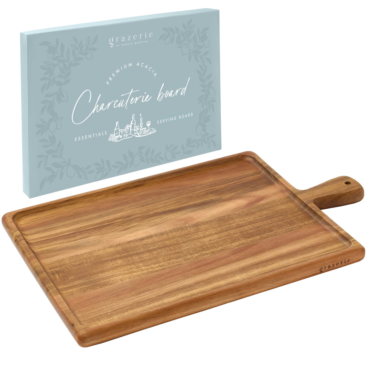 Grazerie front packaging showing gift-ready box and board benefit presentation