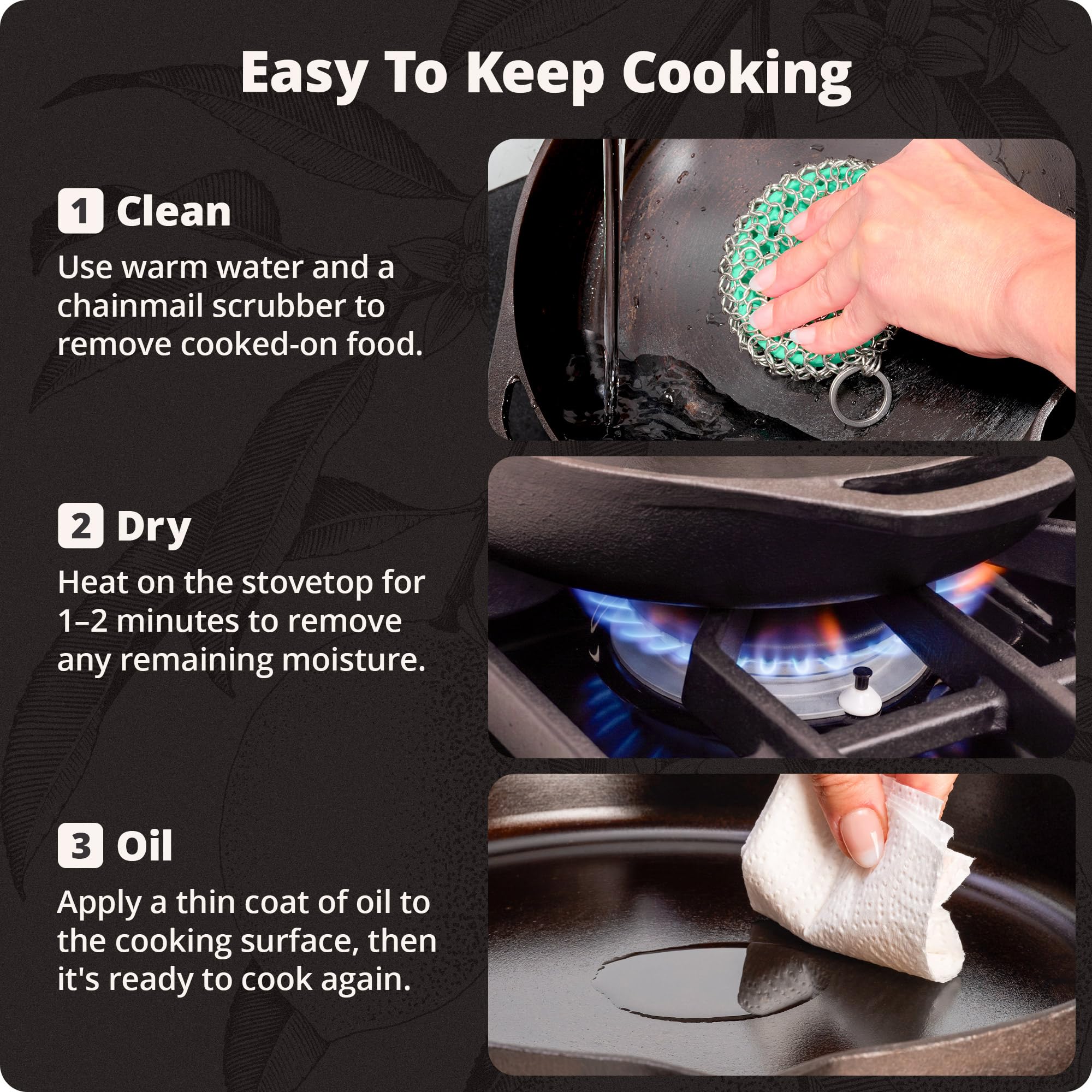 Greater Goods skillet baking cornbread in oven illustrating multi-use versatility