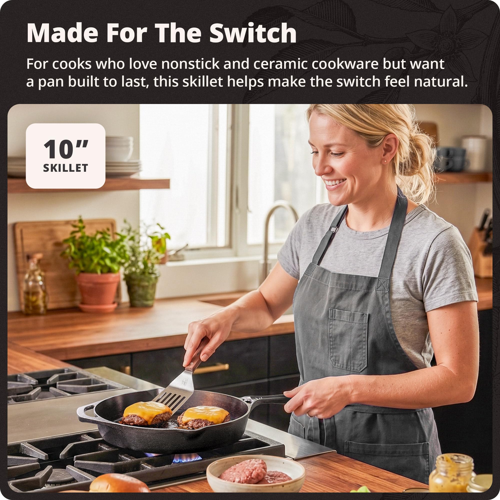 Greater Goods smooth surface close-up demonstrating easy food release