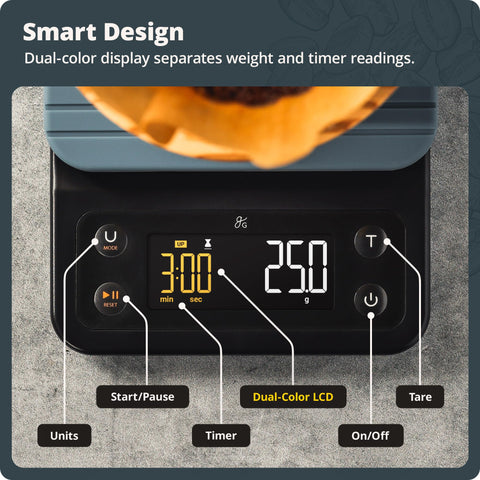 Greater Goods scale open back with batteries visible for ready use benefit
