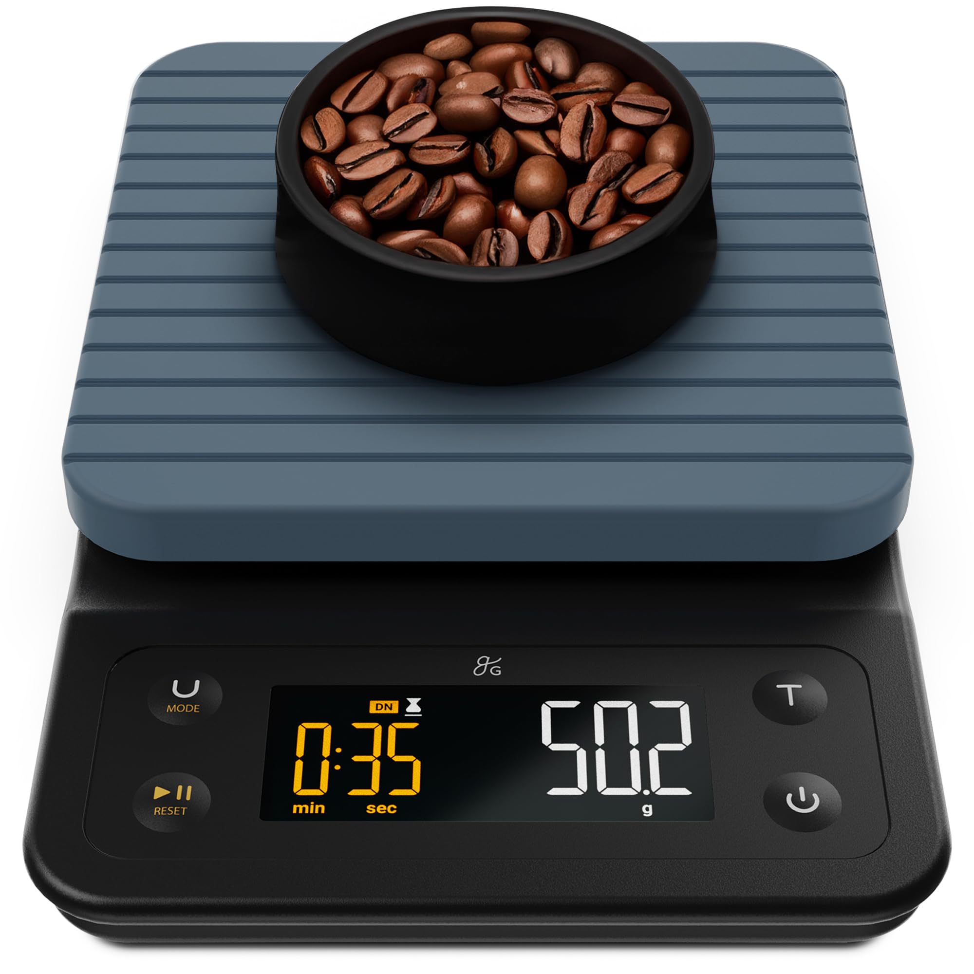 Greater Goods front view showing compact scale and benefits of precision