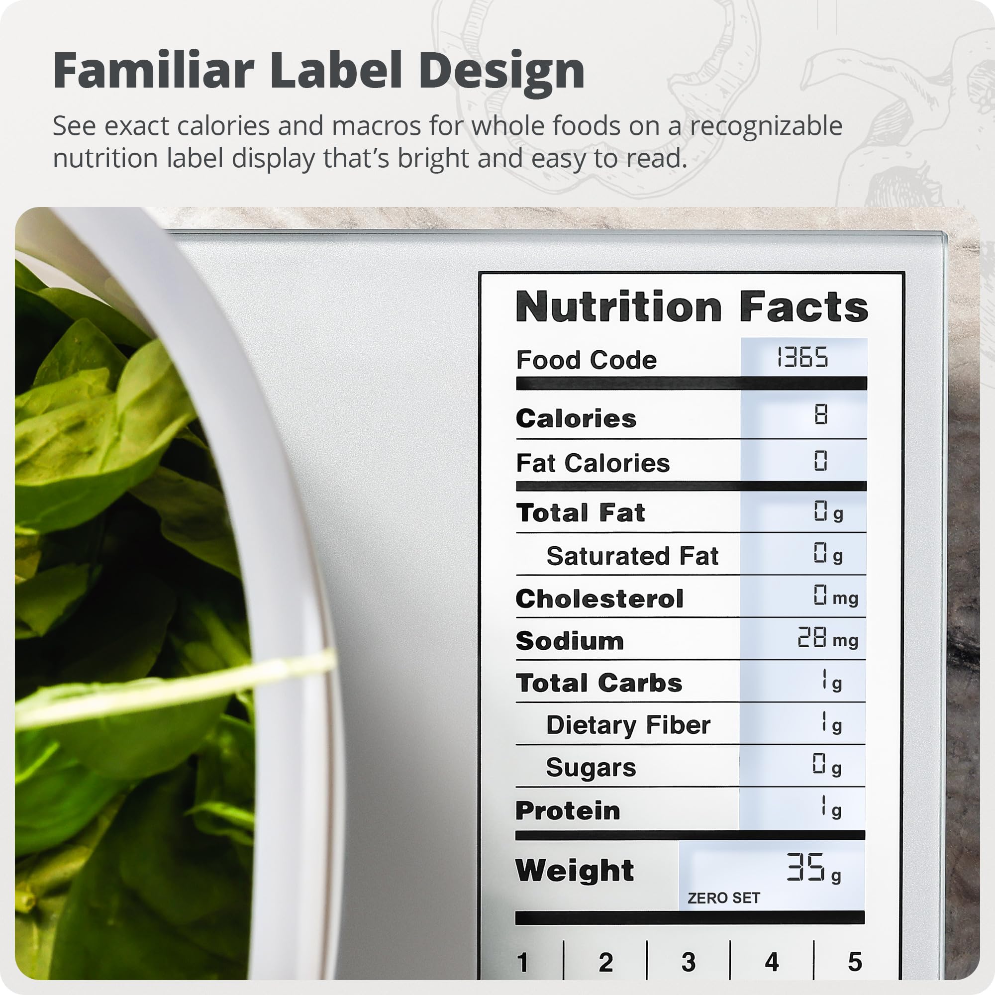 Greater Goods scale tempered glass close-up highlighting easy-to-clean surface and durability