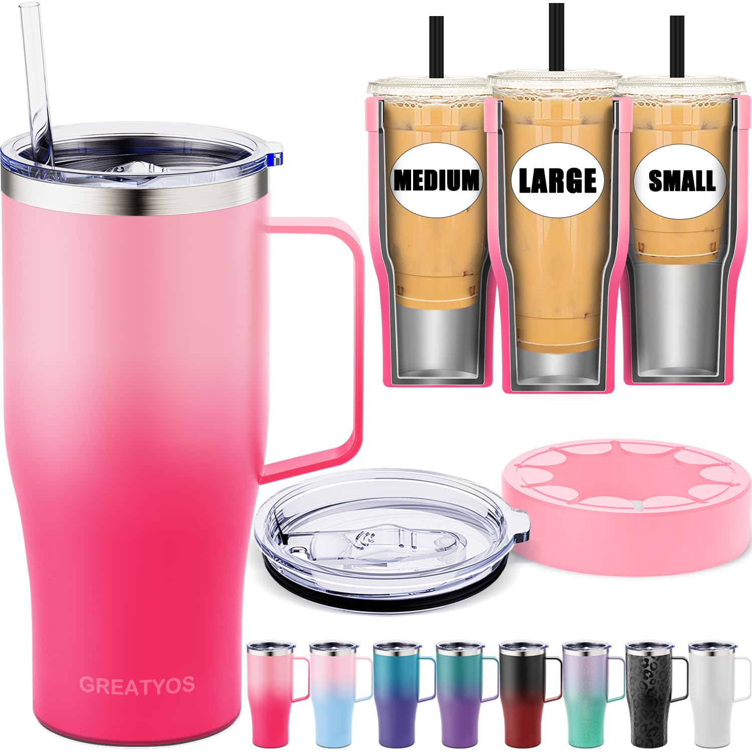 Greatyos front view Sakura sleeve showing sleek insulated finish and brand benefit