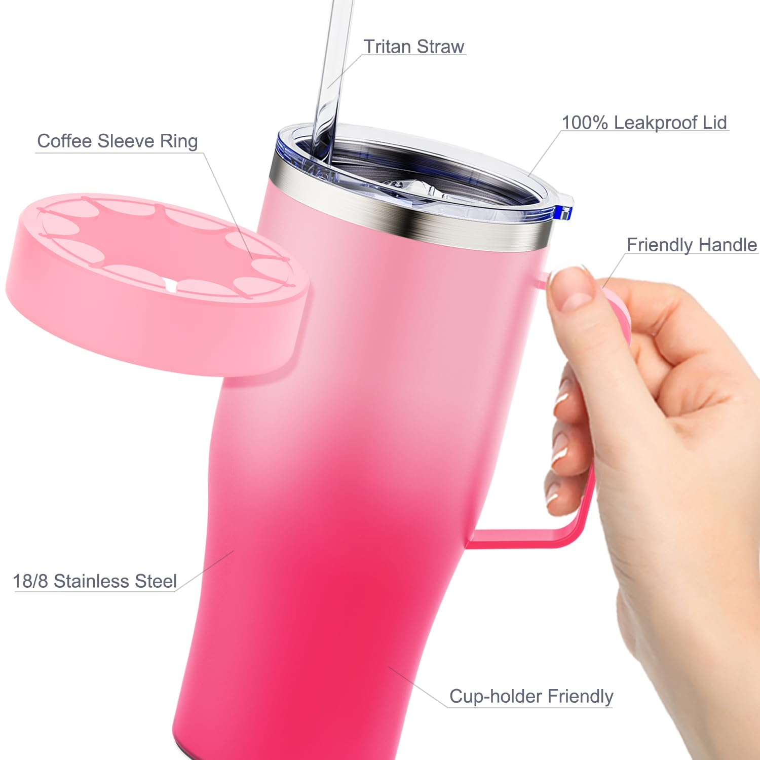 Greatyos lid and straw set up showing leak-resistant tumbler convenience benefit