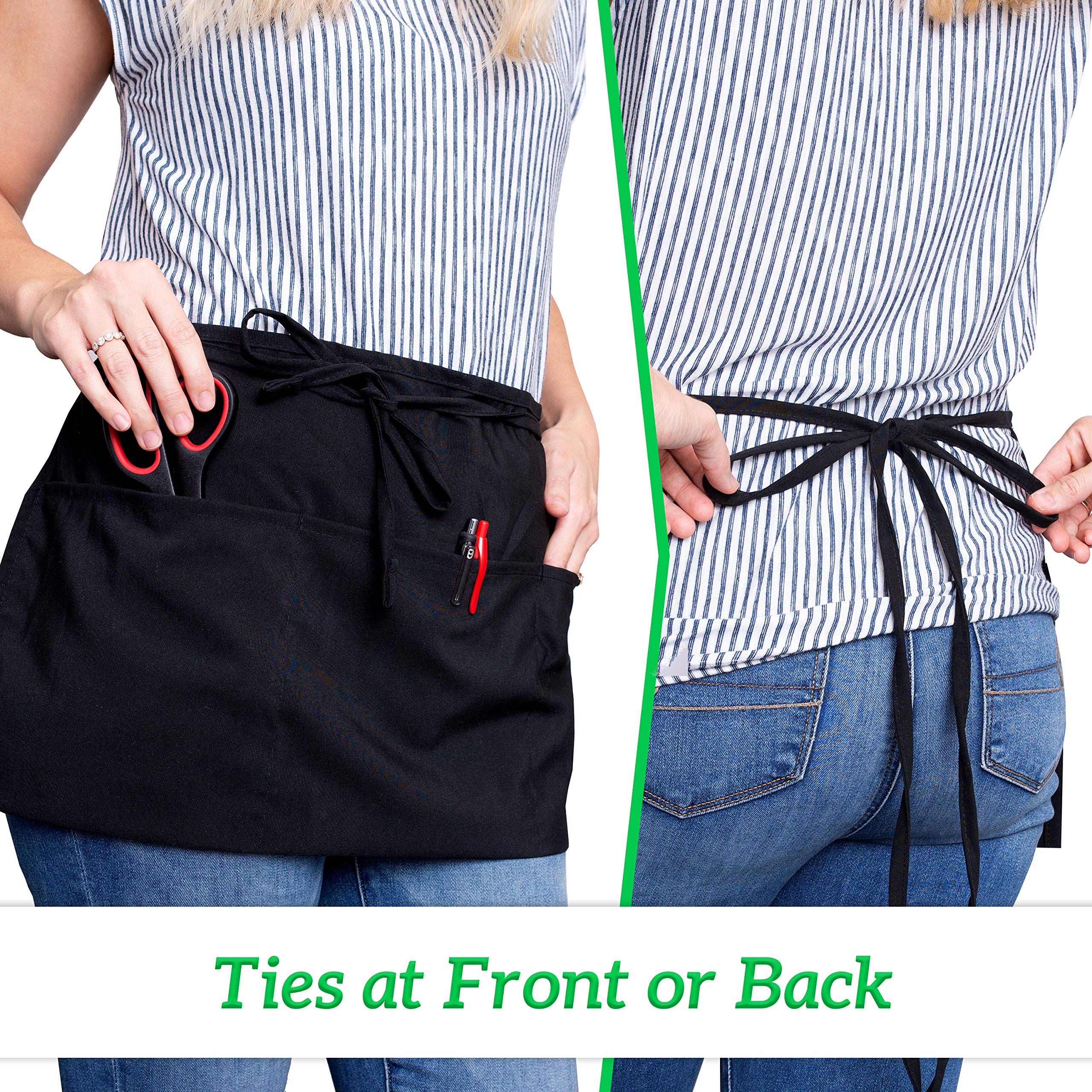 GREEN LIFESTYLE apron worn by server showing professional, mobile comfort