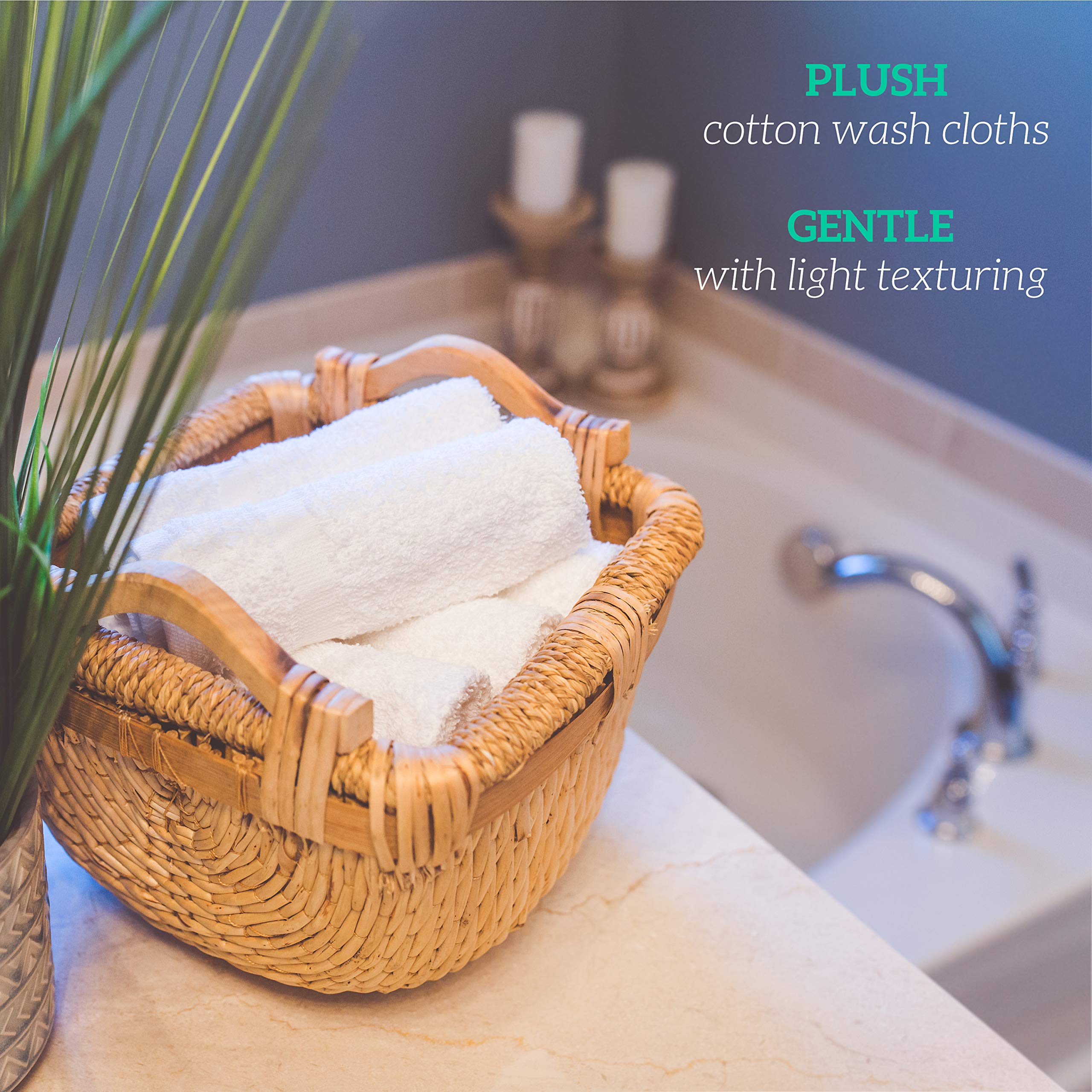 GREEN LIFESTYLE washcloth held in hand demonstrating size and softness