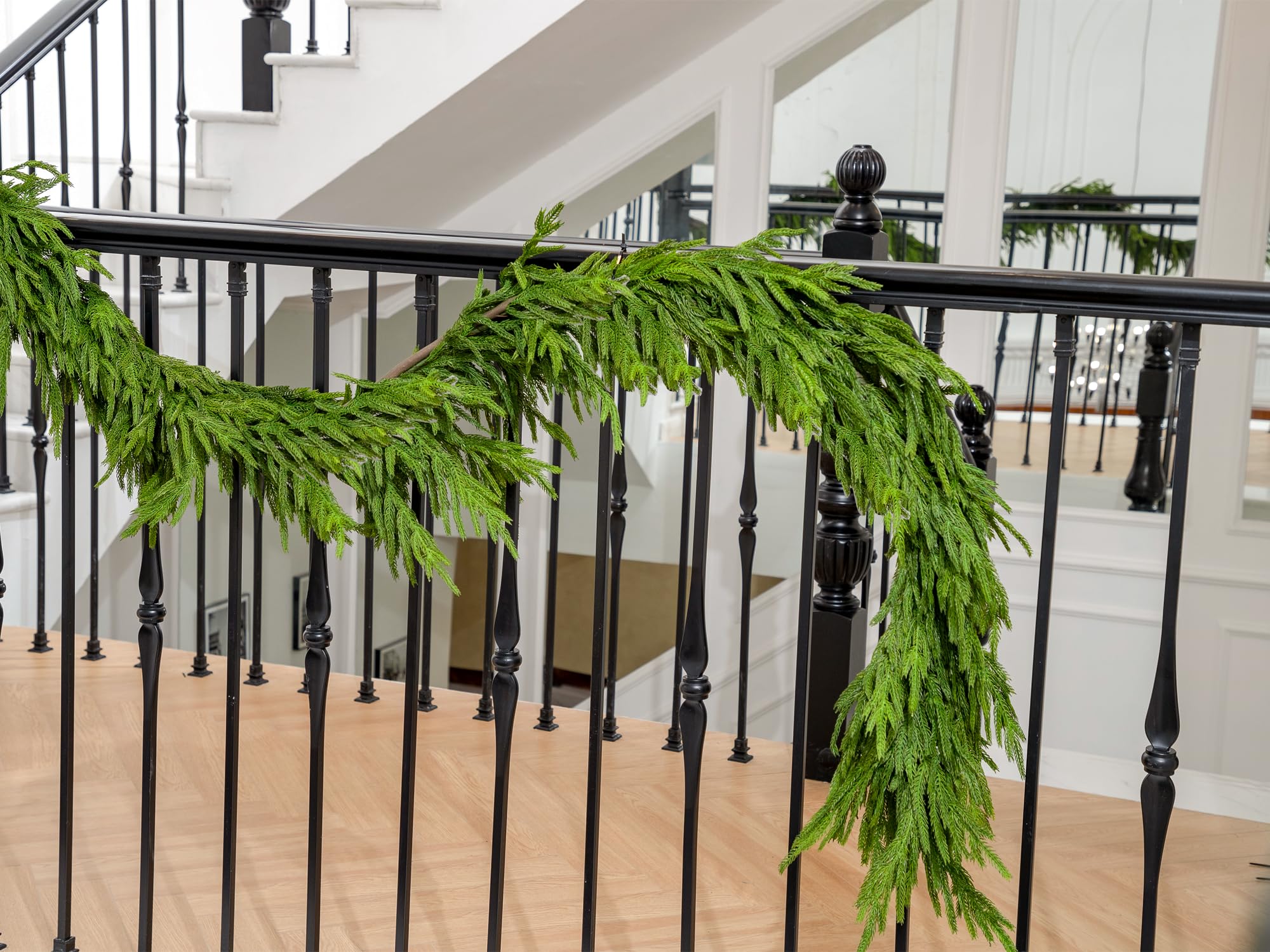 Green Moon garland used as table centerpiece illustrating festive decor versatility