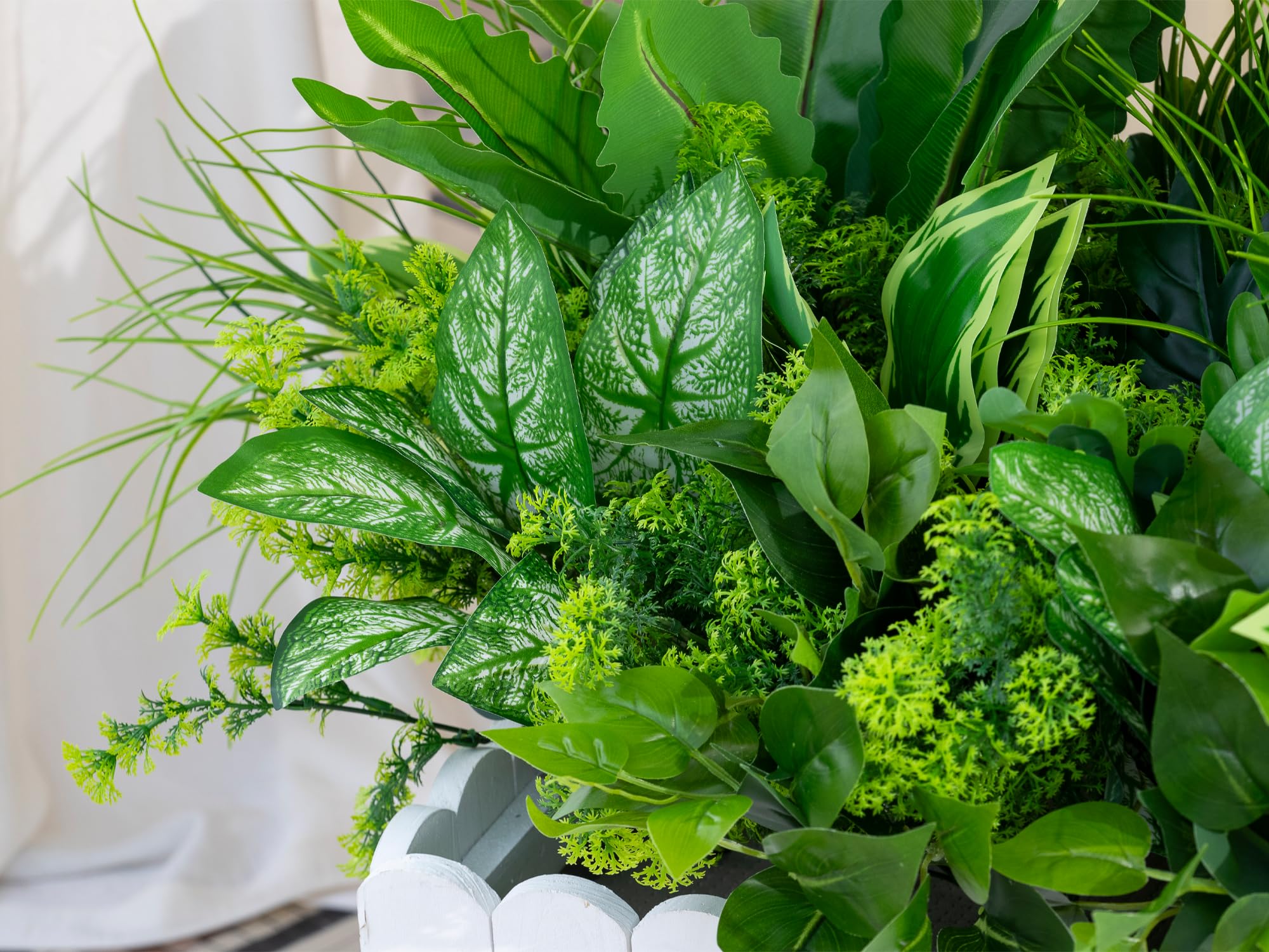 Green Moon potted display on porch, instant maintenance-free greenery