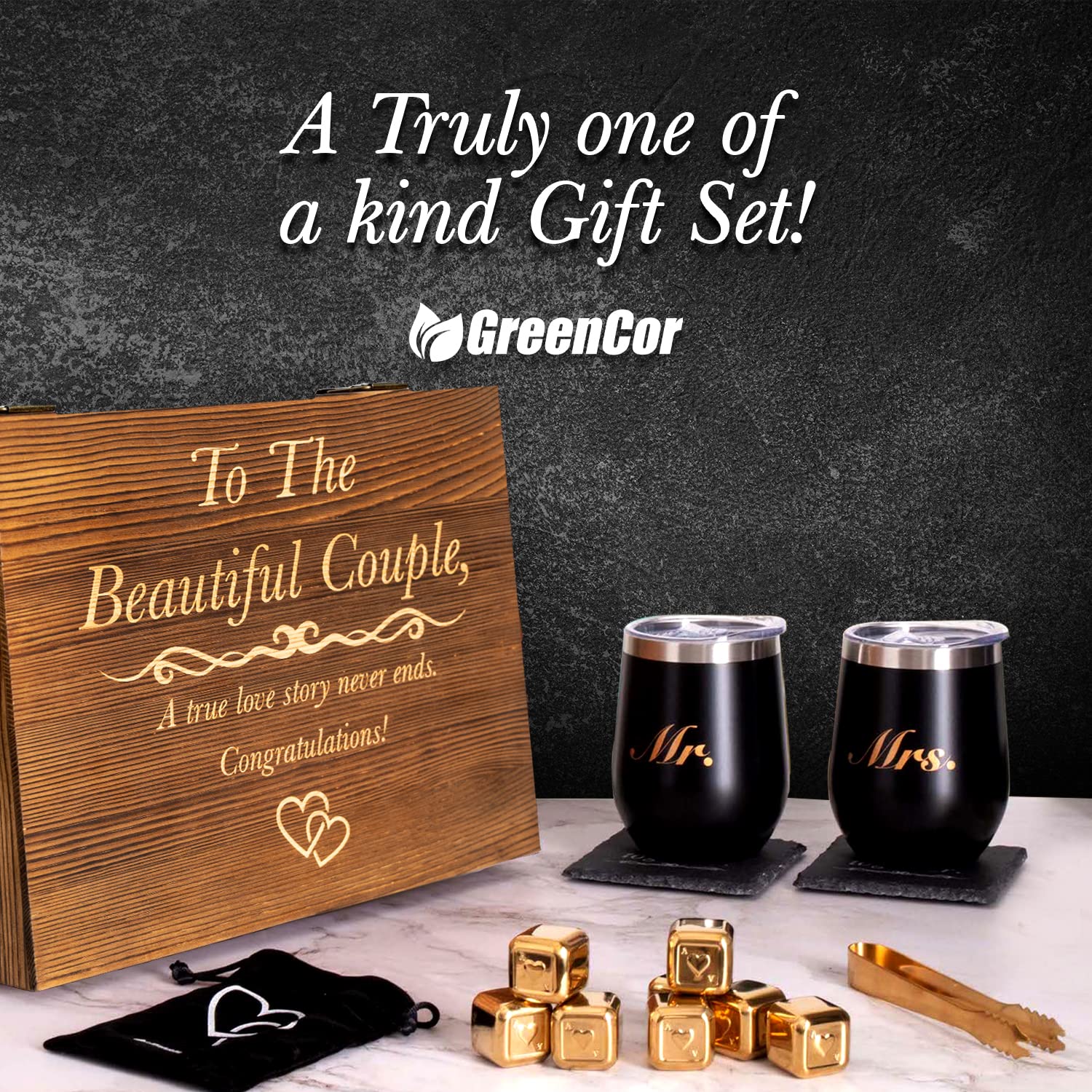 GreenCor tumblers next to a measuring glass demonstrating 12oz capacity and practical sizing