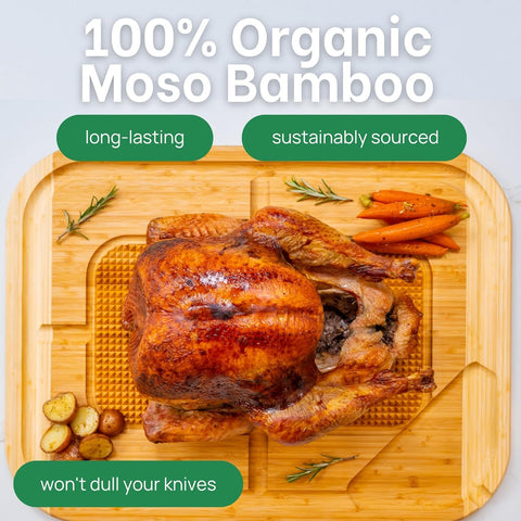 Greener Chef close-up of bamboo grain and two-tone finish benefit: attractive durable surface