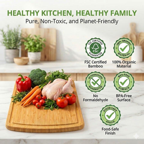 Greener Chef reversible flat side shown for elegant serving and slicing