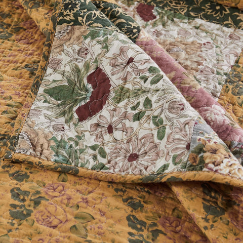 Greenland Home Fashions reverse floral pattern view, offers styling versatility with two-sided design