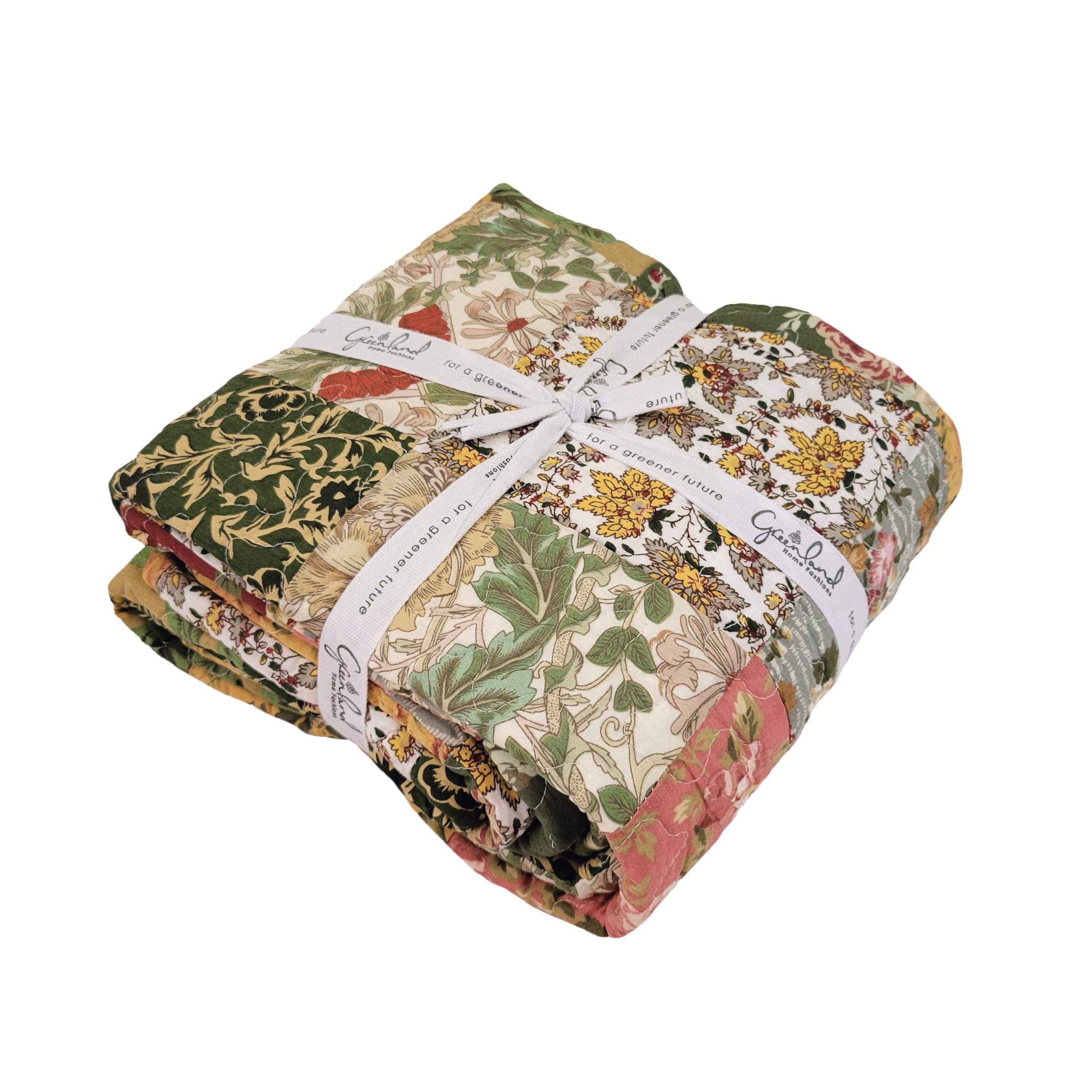 Greenland Home Fashions folded throw beside ruler for scale, demonstrates compact 50x60 size