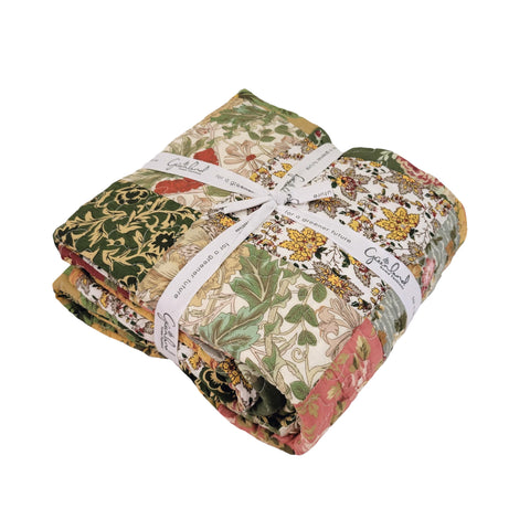 Greenland Home Fashions folded throw beside ruler for scale, demonstrates compact 50x60 size