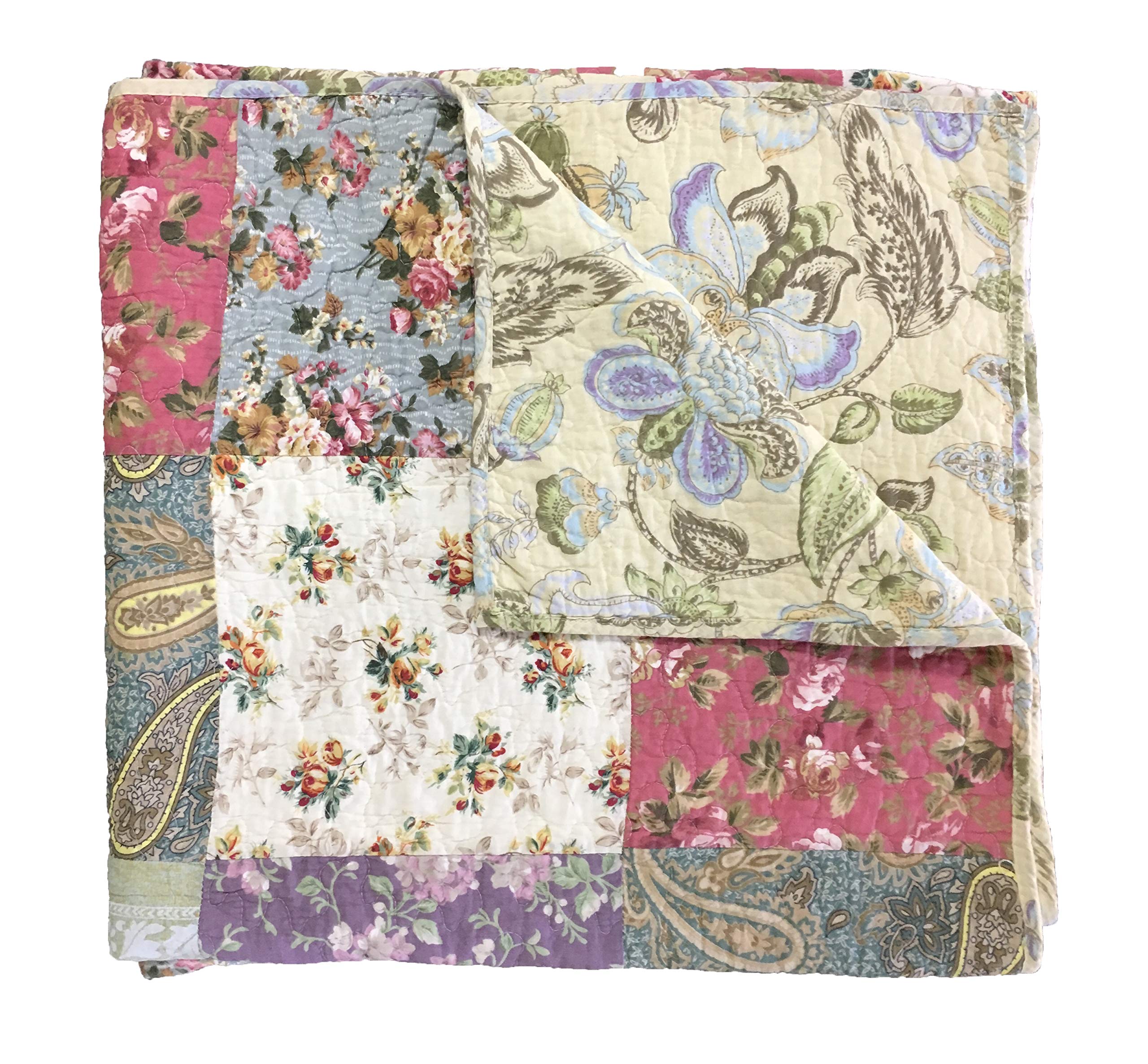 Greenland Home Blooming Prairie close-up of quilting and seams for visible durability
