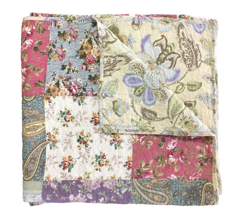 Greenland Home Blooming Prairie close-up of quilting and seams for visible durability