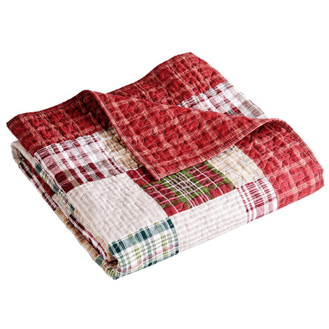 Greenland Home Fashions throw on bed with ruler showing 50x60 inches for proper size expectations