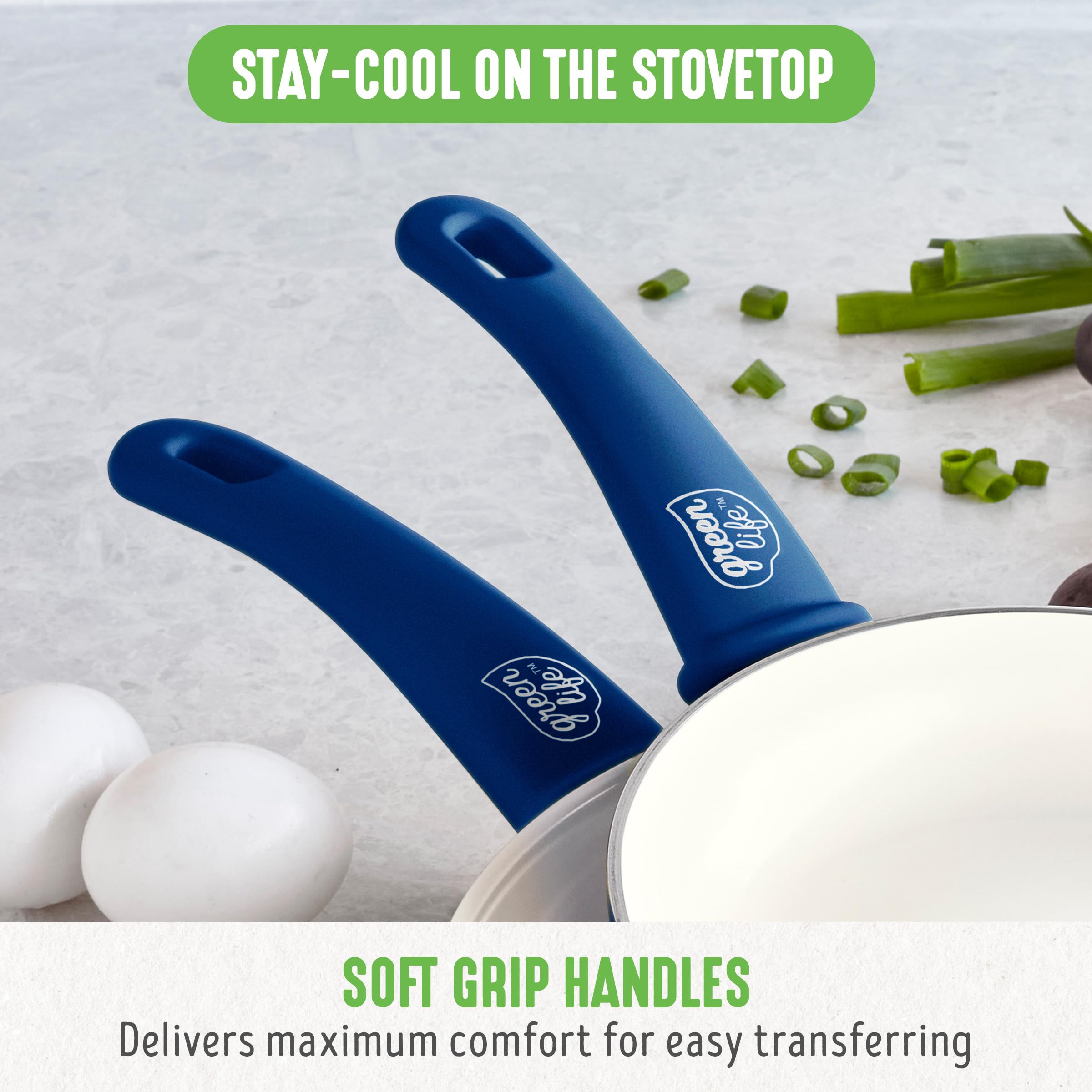 GreenLife stainless-steel steamer seated on pot showing healthy steaming versatility