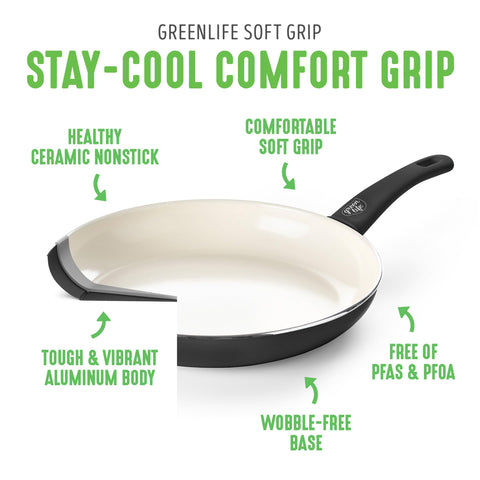 GreenLife ceramic nonstick interior texture for effortless release and cleanup