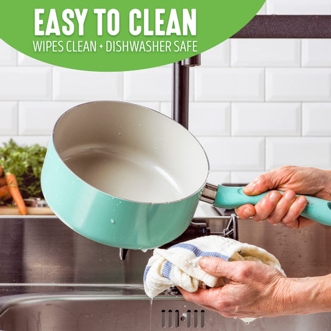 GreenLife ceramic nonstick surface texture close shot for effortless release benefit