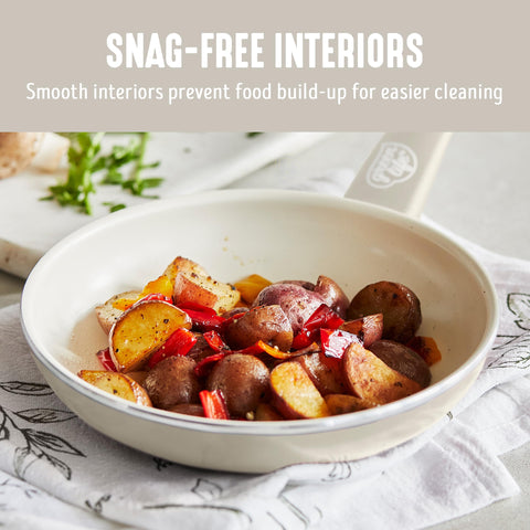 GreenLife tempered glass lid detail letting you monitor food without lifting