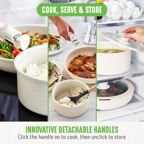 GreenLife glass lid silicone rim detail showing tight seal and heat retention benefit