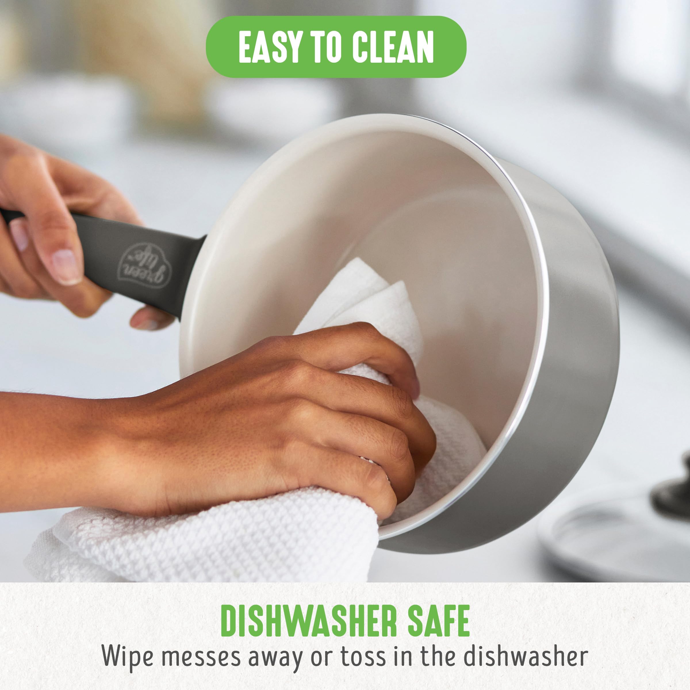 GreenLife frying pan on gas stovetop while sautéing vegetables, practical everyday use