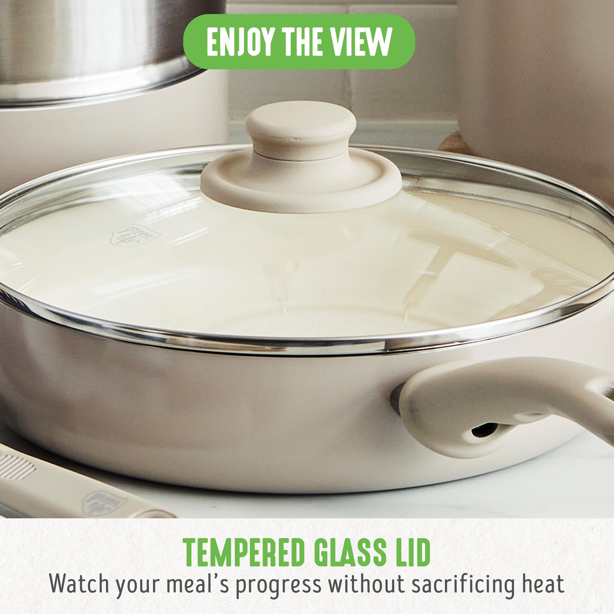 GreenLife recycled aluminum base underside showing reinforced even-heating