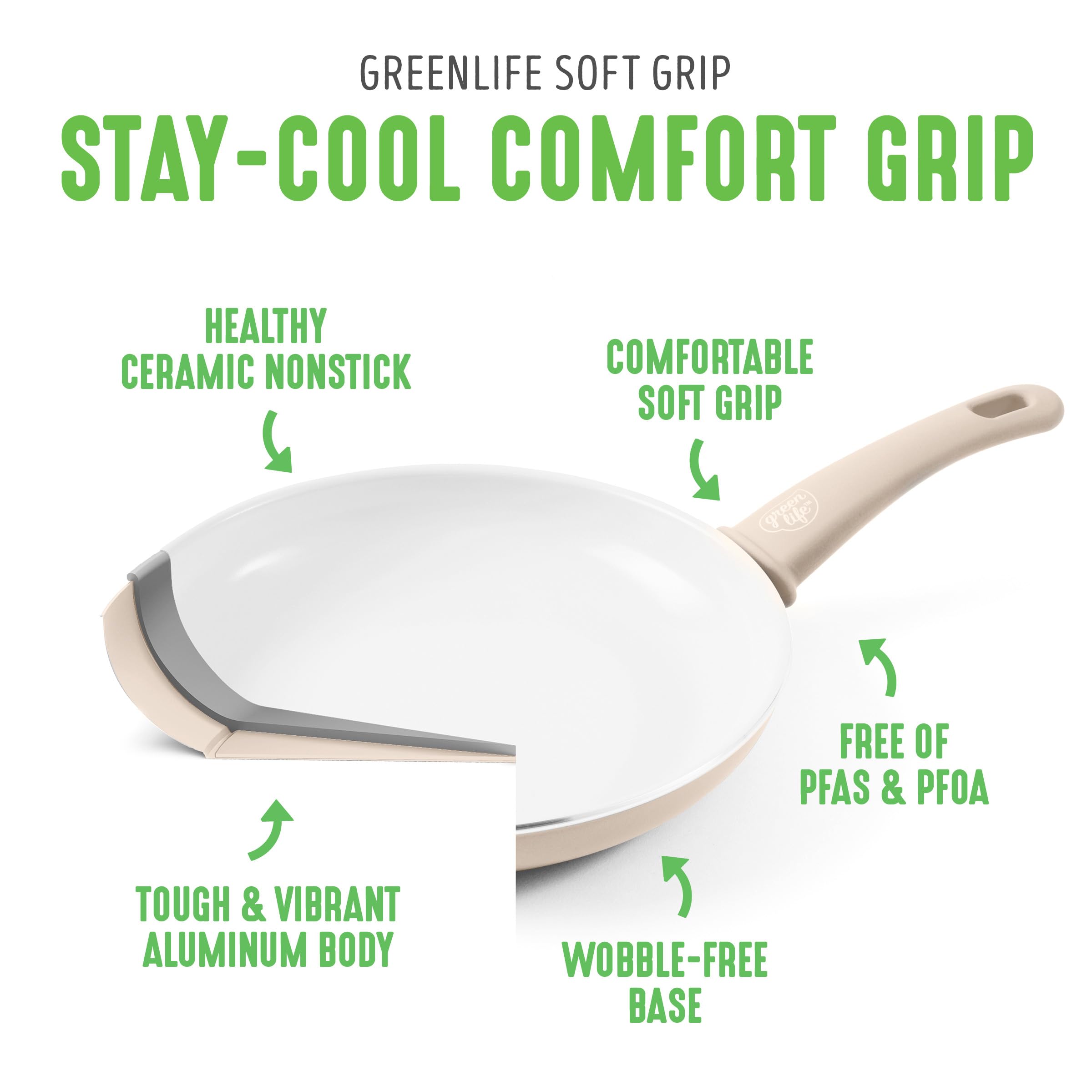 GreenLife saucepan with lid closeup highlighting clear-view lid benefit