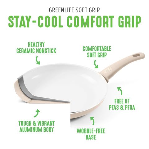 GreenLife saucepan with lid closeup highlighting clear-view lid benefit