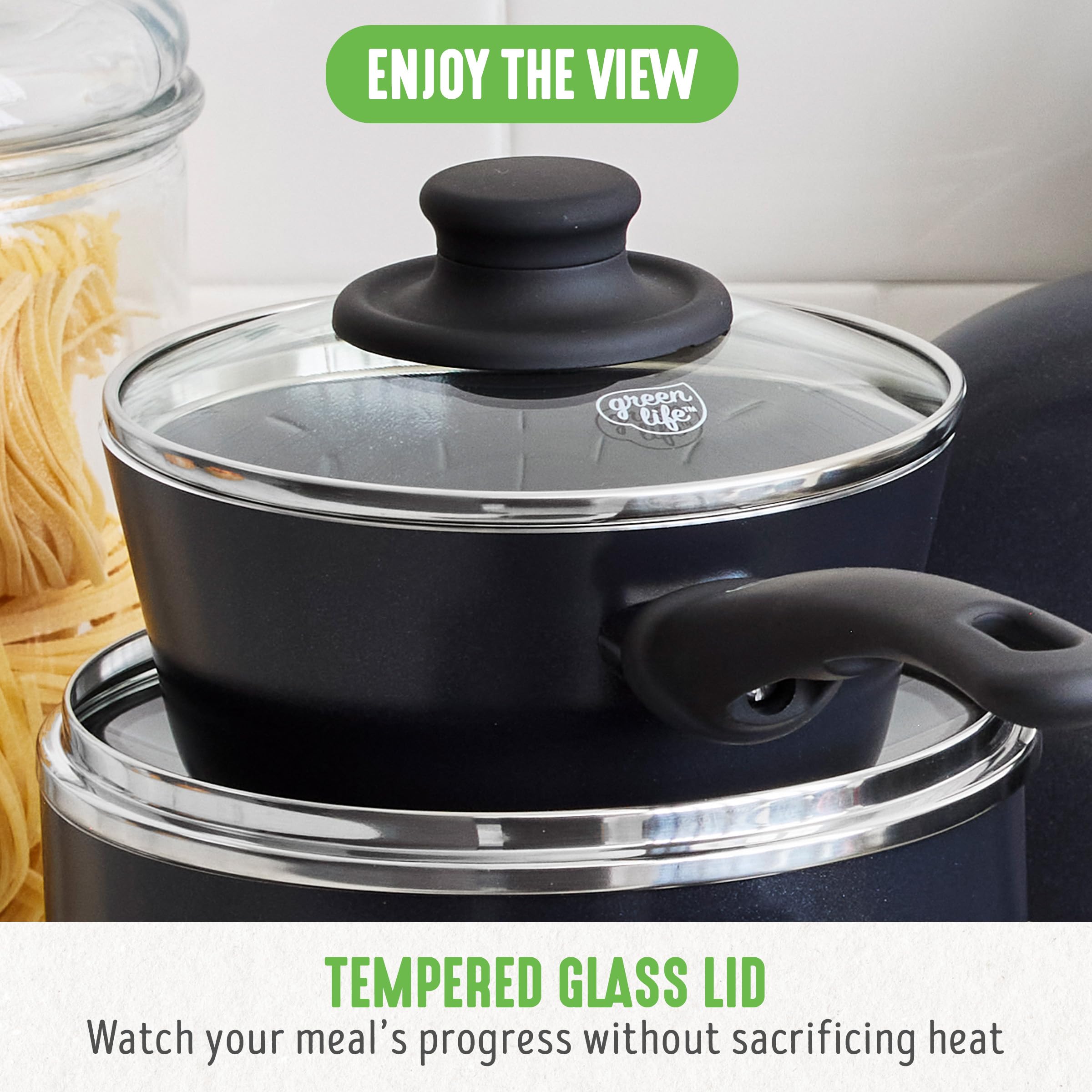 GreenLife sauté pan in use browning food evenly for better cooking results