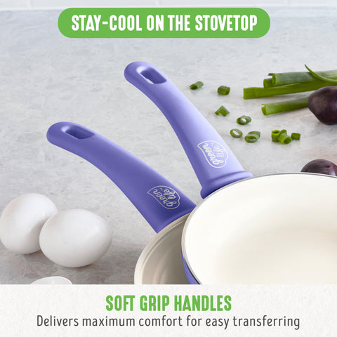 GreenLife stainless-steel steamer with vegetables showing healthy steaming option