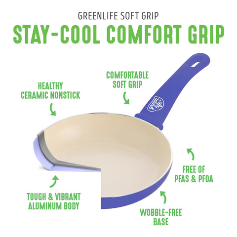 GreenLife tempered glass lid view letting you monitor food while cooking