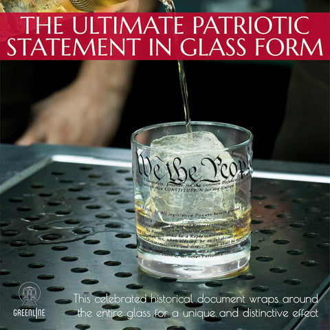 Greenline Goods close-up of printed Constitution script on glass highlighting durable ink and clarity