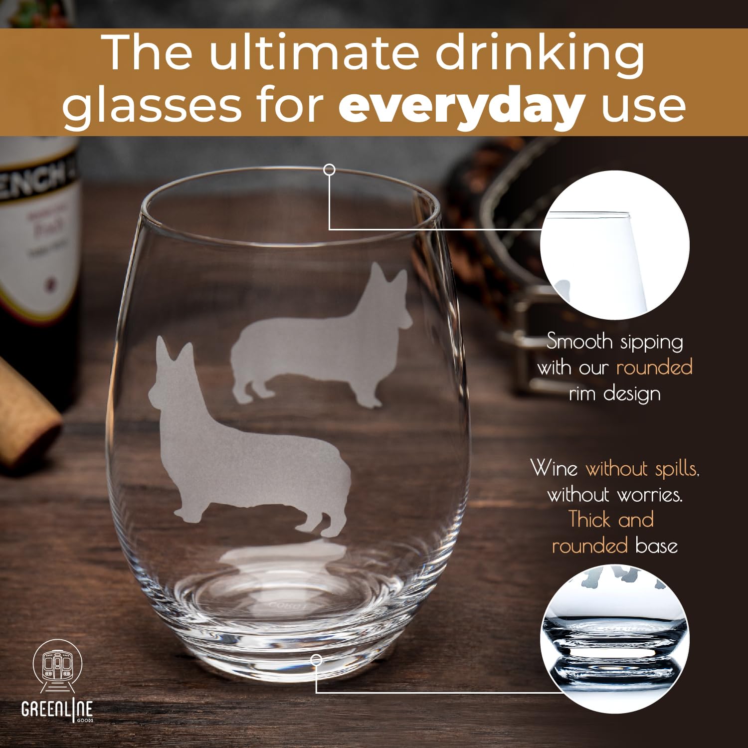 Greenline Goods glasses in use with wine poured, enhancing entertaining benefit