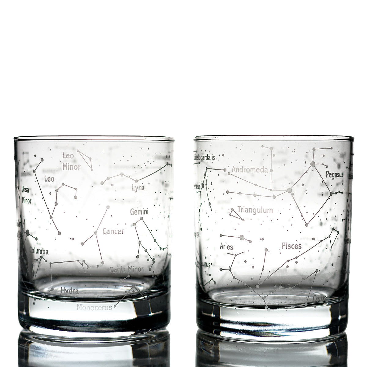Greenline Goods front view of etched tumblers showing constellation wrap and clean silhouette