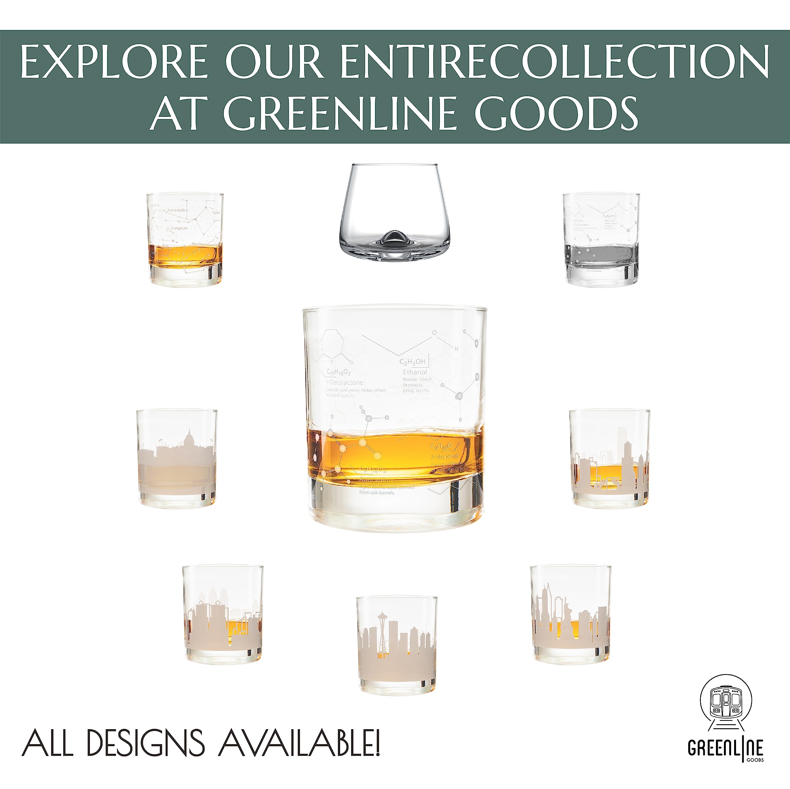 Greenline Goods open gift box with two etched tumblers ready for gifting and immediate use