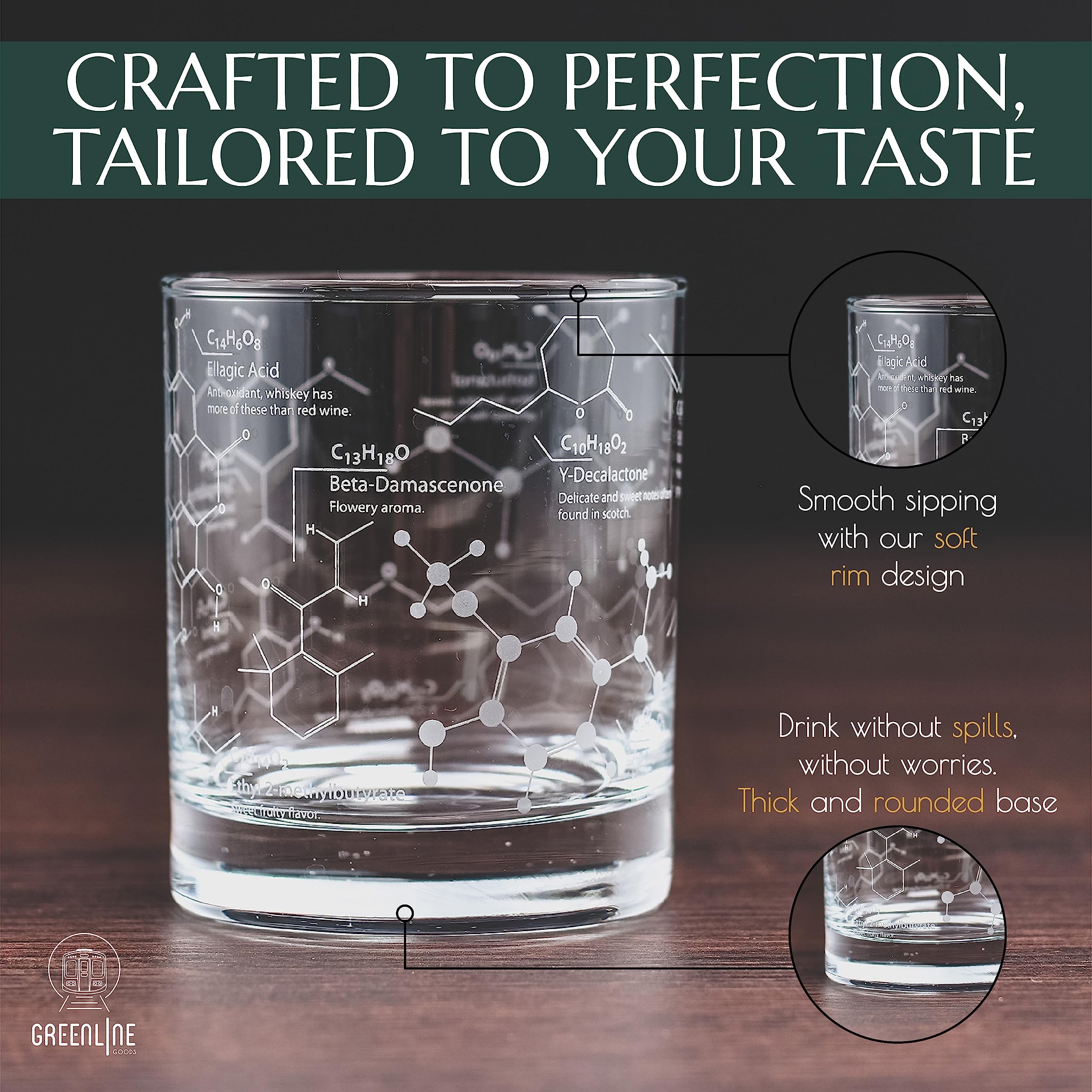 Greenline Goods tumbler poured with Old Fashioned cocktail showing clarity and drink compatibility