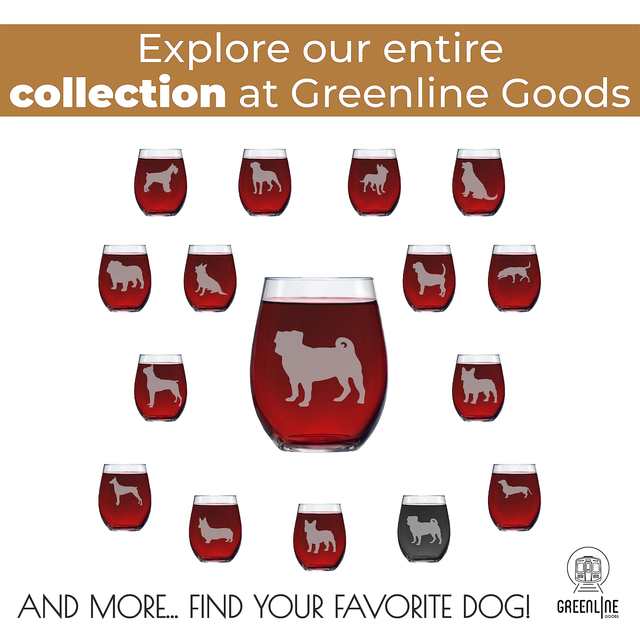 Greenline Goods Pug glasses on kitchen counter staged for entertaining to enhance pet-lover décor