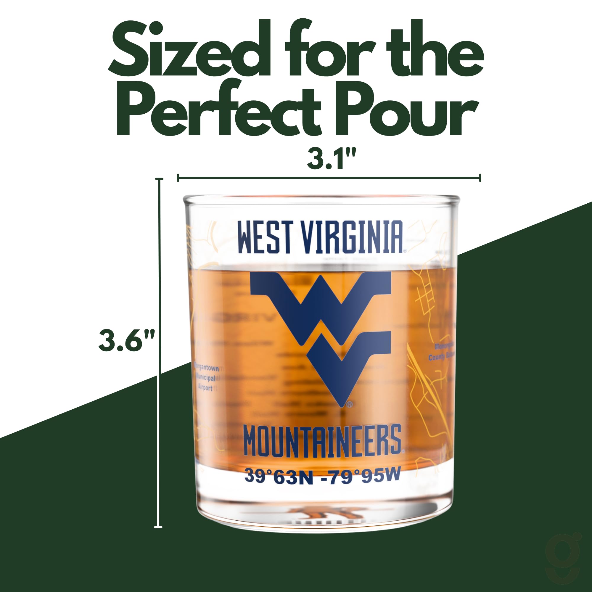 Greenline Goods WVU glass weighted base detail, provides stable handfeel