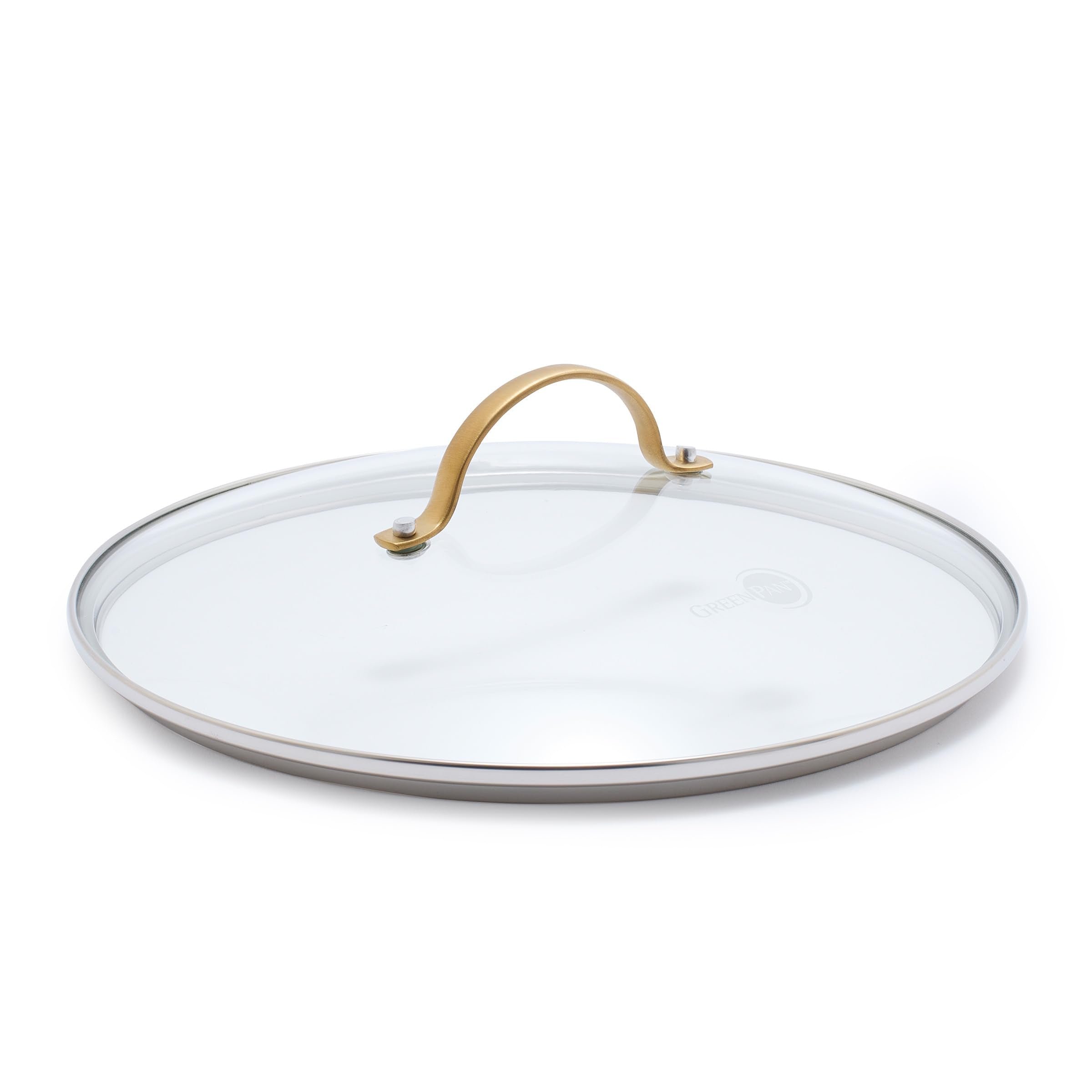 GreenPan 10-inch lid front view showing clear glass and stylish benefit