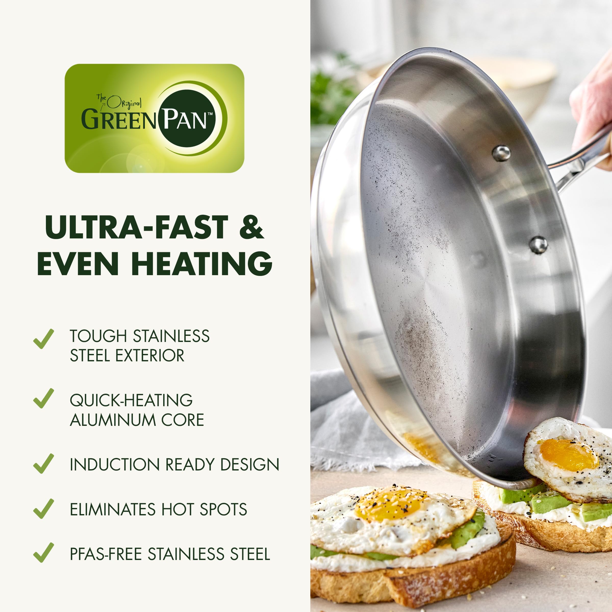 GreenPan 8QT stockpot with lid holding soup, ideal for large-batch cooking