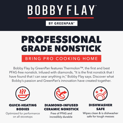 GreenPan x Bobby Flay solid turner slotted spoon and spatula showing versatile cooking assistance