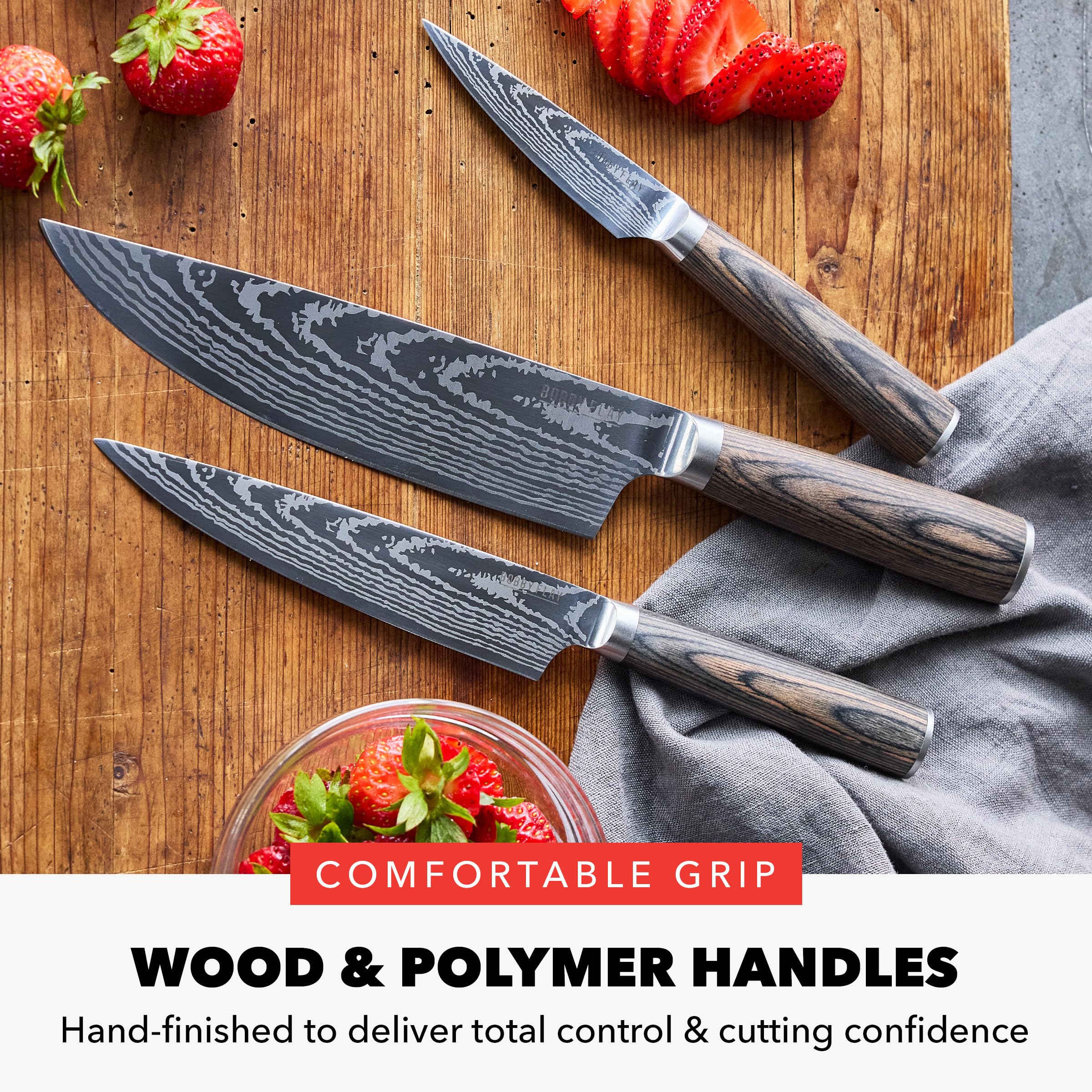 GreenPan Bobby Flay held in hand to illustrate comfortable scale
