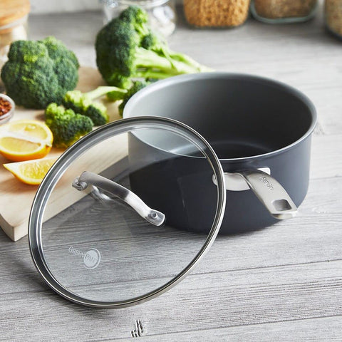 GreenPan Chatham riveted stainless-steel handle detail for secure grip