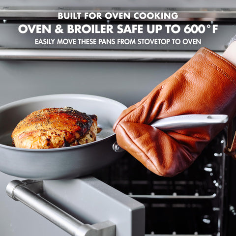 GreenPan stainless steel handle rivet detail providing secure ergonomic grip
