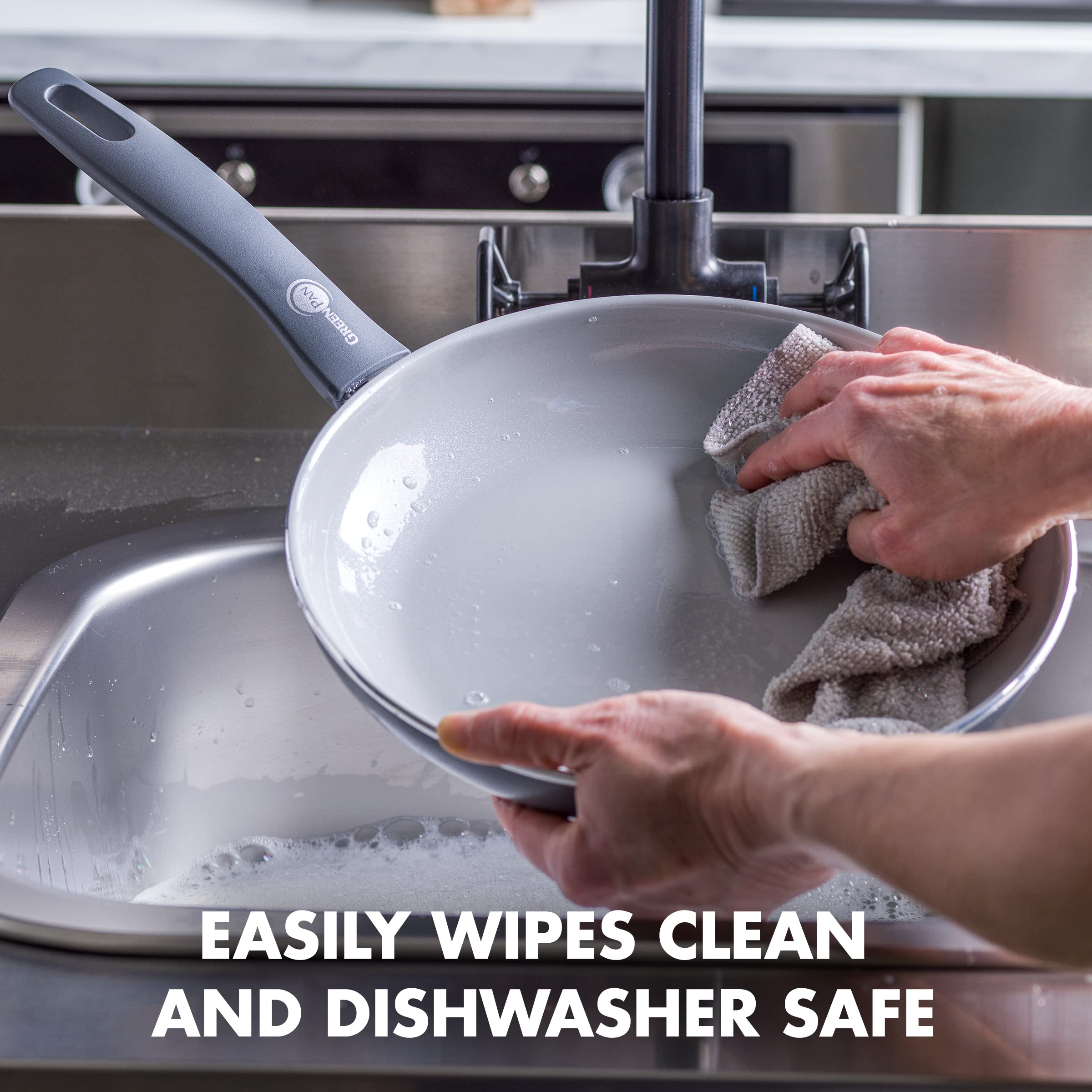 GreenPan Dover close-up of diamond-infused ceramic texture for durable nonstick performance