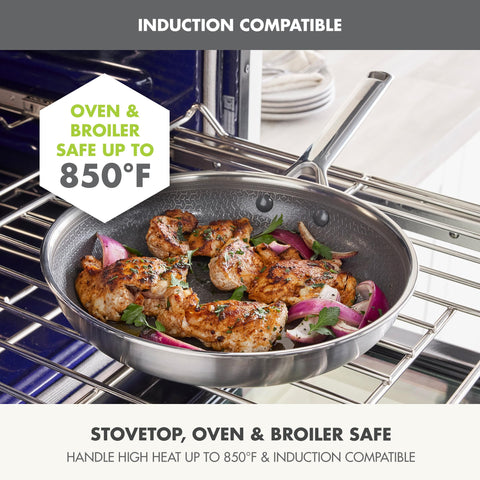 GreenPan hybrid inside oven illustrating oven-safe capability and finishing