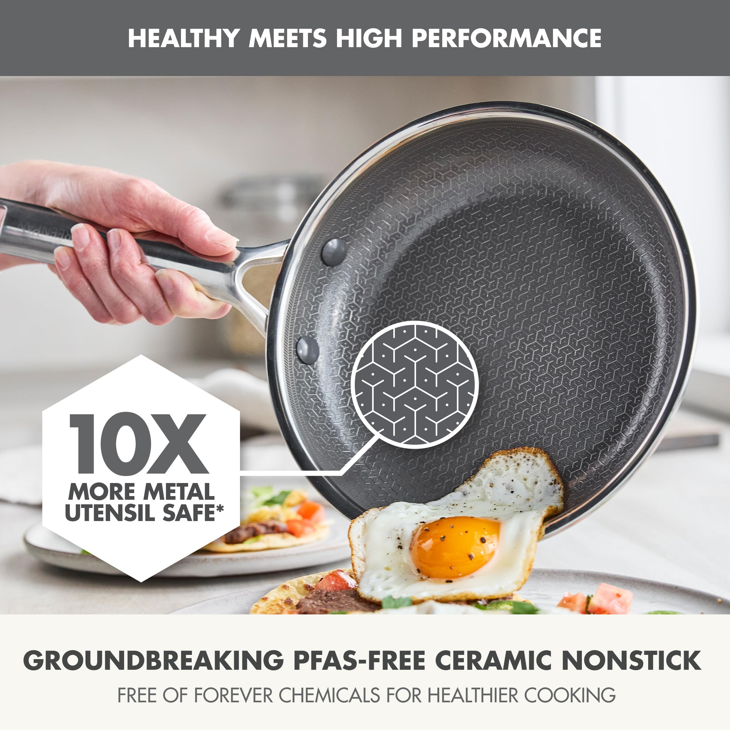 GreenPan ergonomic riveted handle delivering secure comfort